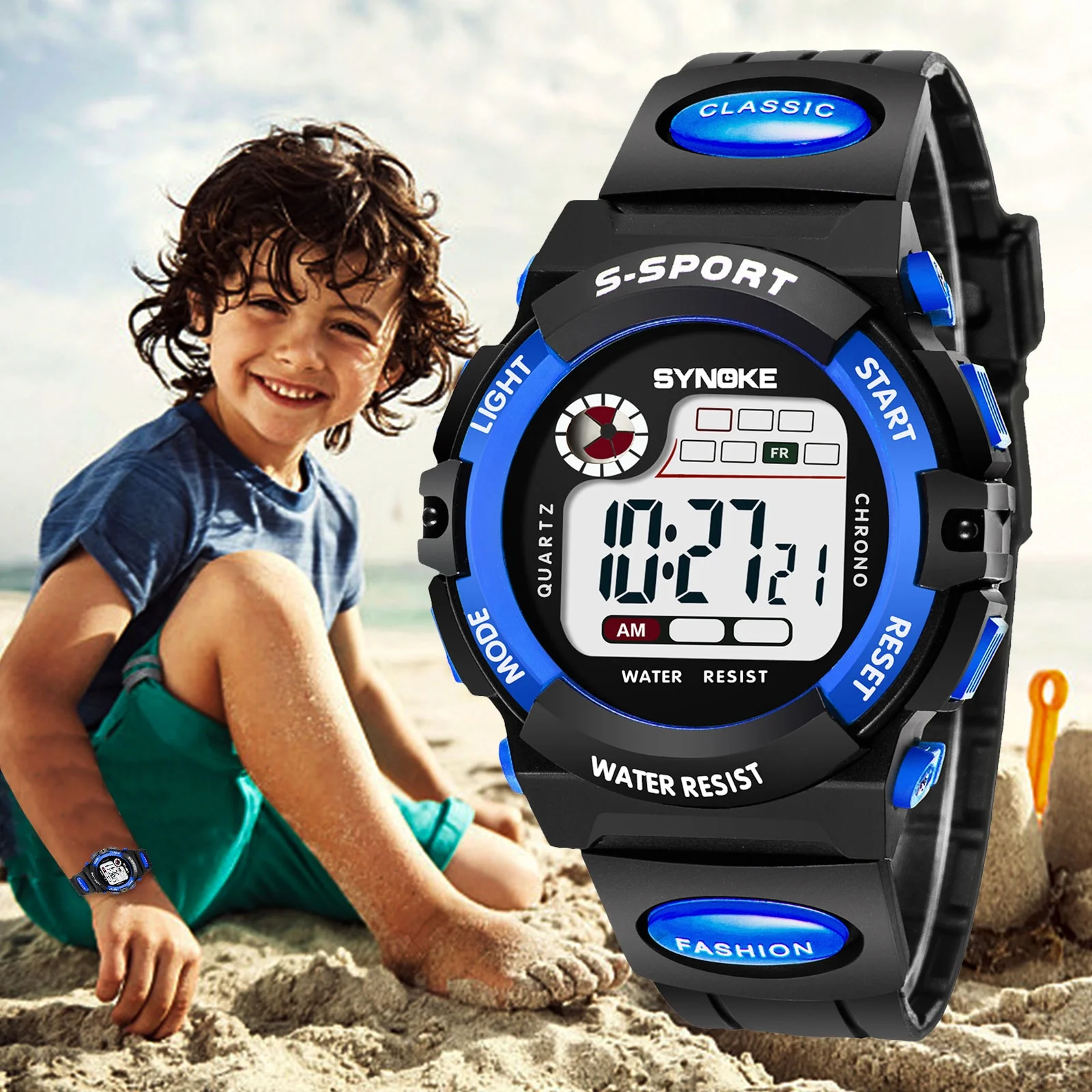 TSV Kids Sports Waterproof Digital Watch with Alarm Timer, Quartz Resin Sport Watch