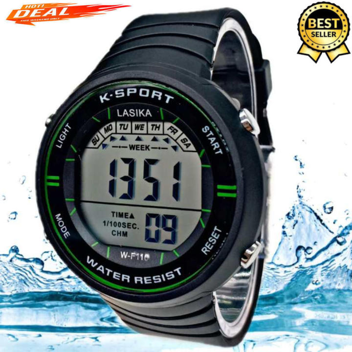 NEW LASIKA W-F110 Water Resistance/ Waterproof Silicon Digital Watch for Men